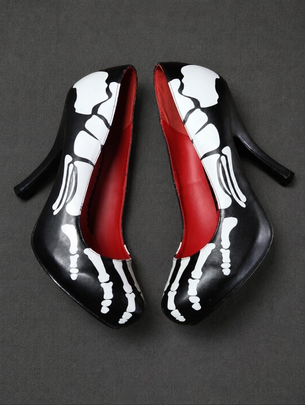 Funtasma XRAY-12 Skeleton Print Heels Size 8 Goth Pinup Alternative Pumps
